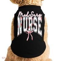 Retro Flroal Operating Room Nurse Coquette Bow OR Nursing Doggie Tank thumb 0