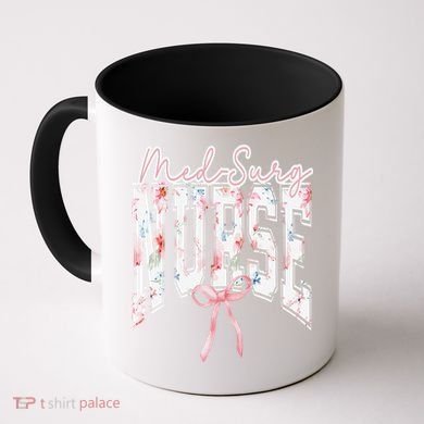 Retro Flroal Operating Room Nurse Coquette Bow OR Nursing Coffee Mug