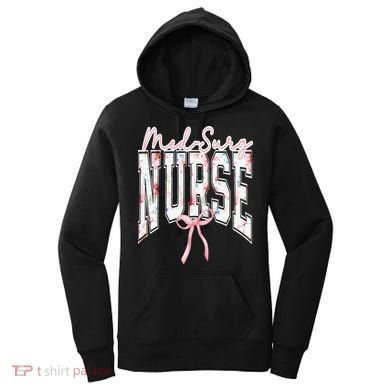 Retro Flroal Operating Room Nurse Coquette Bow OR Nursing Women's Hoodie