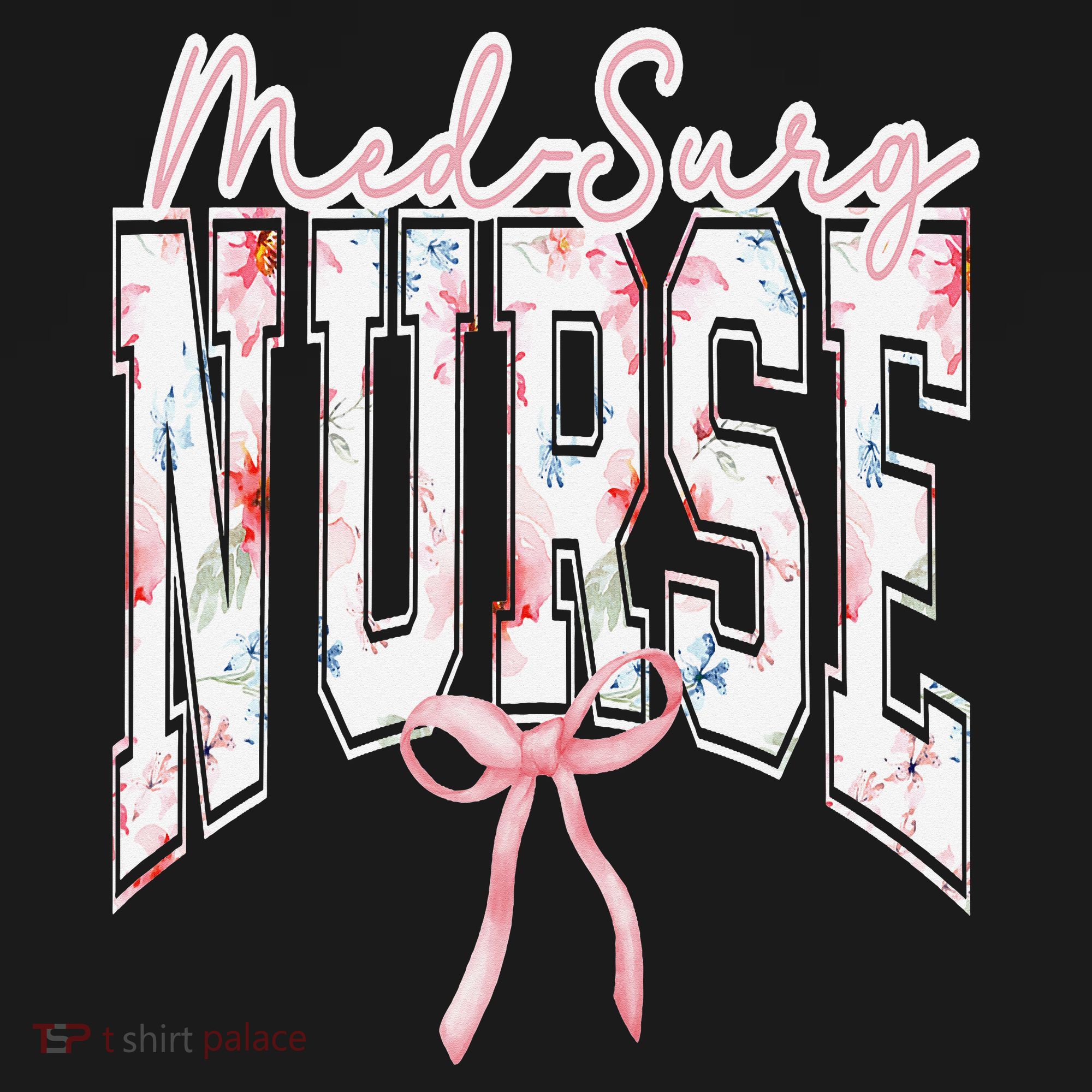 Retro Flroal Operating Room Nurse Coquette Bow OR Nursing Women's Hoodie