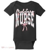 Retro Flroal Operating Room Nurse Coquette Bow OR Nursing Baby Bodysuit thumb 0