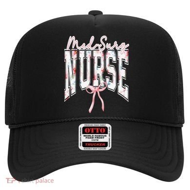 Retro Flroal Operating Room Nurse Coquette Bow OR Nursing Hat