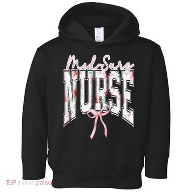 Retro Flroal Operating Room Nurse Coquette Bow OR Nursing Toddler Hoodie