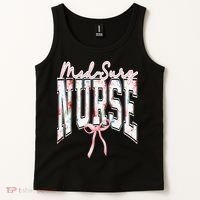 Retro Flroal Operating Room Nurse Coquette Bow OR Nursing Tank Top thumb 2