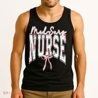 Retro Flroal Operating Room Nurse Coquette Bow OR Nursing Tank Top thumb 3