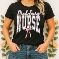 Retro Flroal Operating Room Nurse Coquette Bow OR Nursing Women's T-Shirt thumb 2