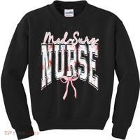 Retro Flroal Operating Room Nurse Coquette Bow OR Nursing Kids Sweatshirt thumb 0