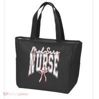 Retro Flroal Operating Room Nurse Coquette Bow OR Nursing Tote Bag thumb 3