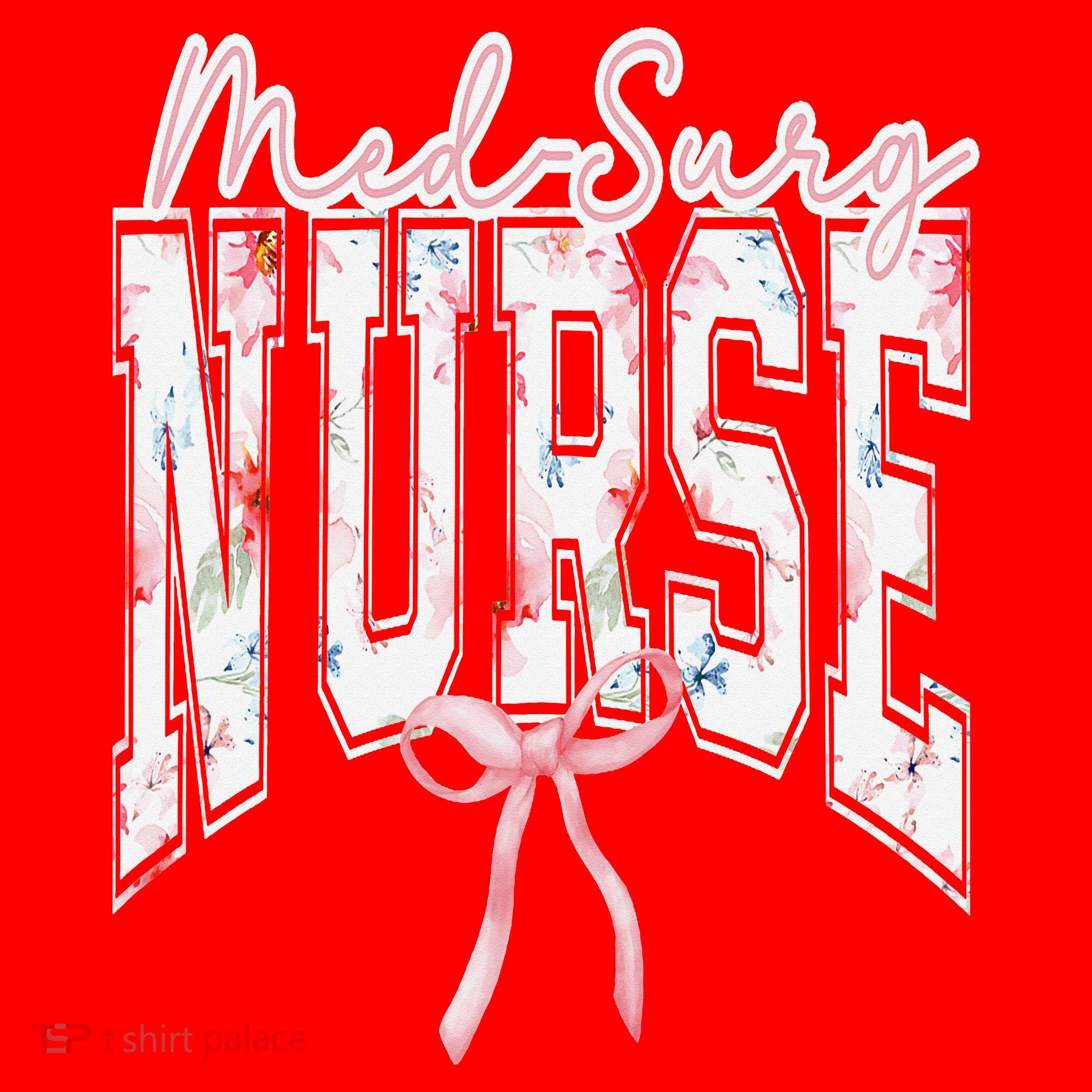Retro Flroal Operating Room Nurse Coquette Bow OR Nursing Santa Hat