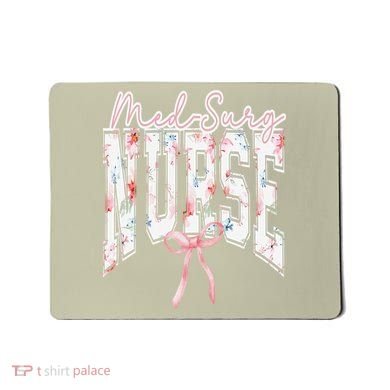 Retro Flroal Operating Room Nurse Coquette Bow OR Nursing Mousepad