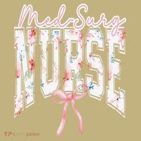Retro Flroal Operating Room Nurse Coquette Bow OR Nursing Kids T-Shirt thumb 2