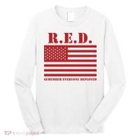 R.E.D. Friday | On Fridays We Wear Red | Remember Everyone Deployed Long Sleeve Shirt thumb 0