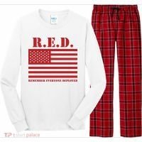 R.E.D. Friday | On Fridays We Wear Red | Remember Everyone Deployed Long Sleeve Pajama Set thumb 0