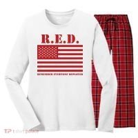 R.E.D. Friday | On Fridays We Wear Red | Remember Everyone Deployed Women's Long Sleeve Flannel Pajama Set  thumb 0