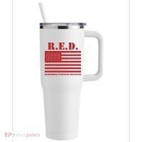 R.E.D. Friday | On Fridays We Wear Red | Remember Everyone Deployed 40oz Vacuum Insulated Stainless Steel Travel Tumbler thumb 0