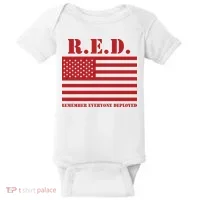 R.E.D. Friday | On Fridays We Wear Red | Remember Everyone Deployed Baby Bodysuit thumb 0