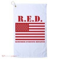 R.E.D. Friday | On Fridays We Wear Red | Remember Everyone Deployed Golf Towel thumb 0