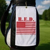 R.E.D. Friday | On Fridays We Wear Red | Remember Everyone Deployed Golf Towel thumb 2