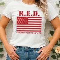 R.E.D. Friday | On Fridays We Wear Red | Remember Everyone Deployed Women's T-Shirt thumb 2