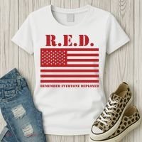 R.E.D. Friday | On Fridays We Wear Red | Remember Everyone Deployed Women's T-Shirt thumb 3