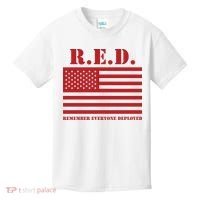 R.E.D. Friday | On Fridays We Wear Red | Remember Everyone Deployed Kids T-Shirt thumb 0