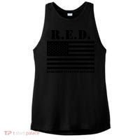 R.E.D. Friday | On Fridays We Wear Red | Remember Everyone Deployed Ladies PosiCharge Tri-Blend Wicking Tank thumb 0
