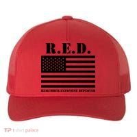 R.E.D. Friday | On Fridays We Wear Red | Remember Everyone Deployed Yupoong Adult 5-Panel Trucker Hat thumb 0