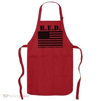 R.E.D. Friday | On Fridays We Wear Red | Remember Everyone Deployed Apron