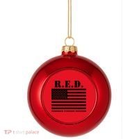 R.E.D. Friday | On Fridays We Wear Red | Remember Everyone Deployed Plastic Christmas Ball Ornament thumb 0