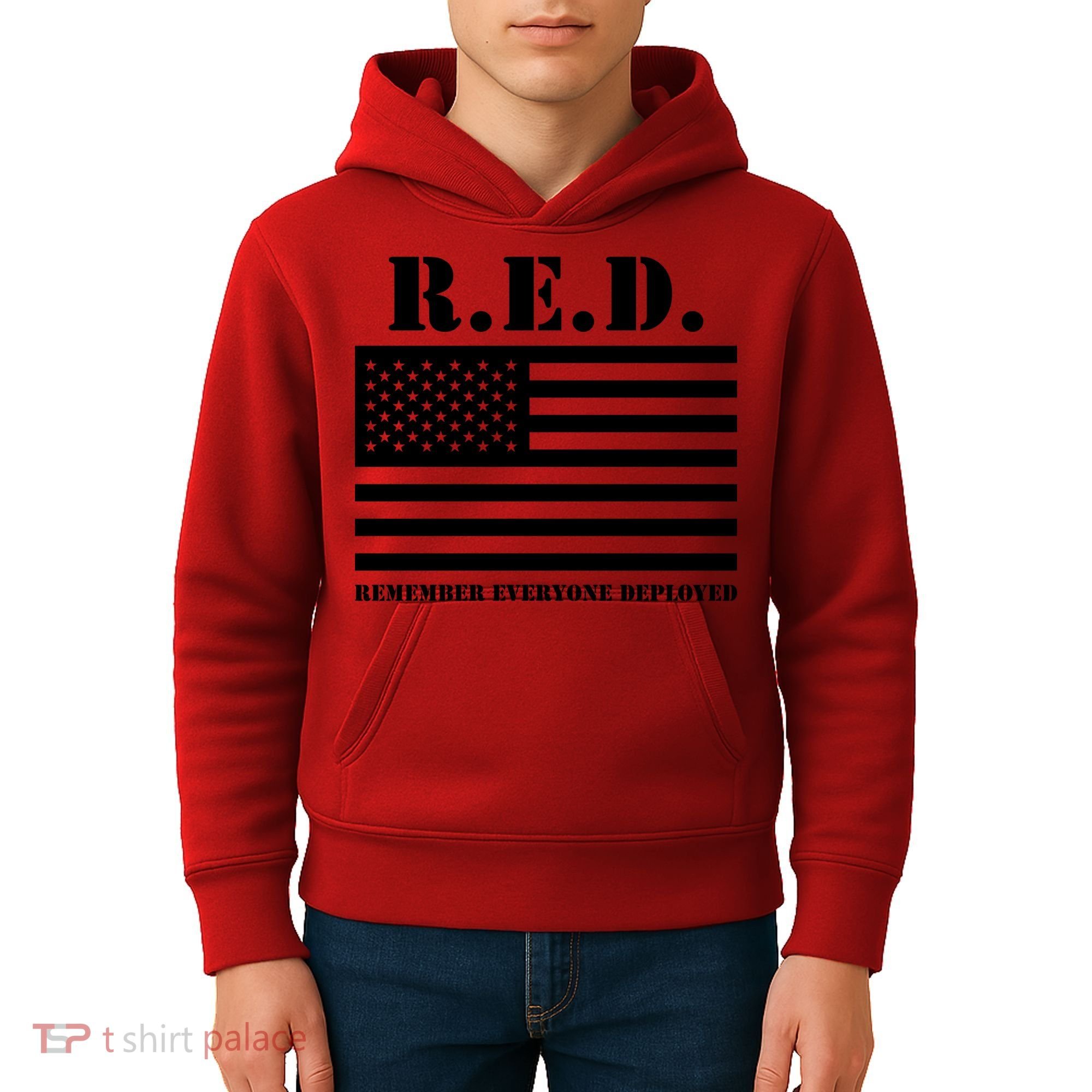 R.E.D. Friday | On Fridays We Wear Red | Remember Everyone Deployed Kids Hoodie