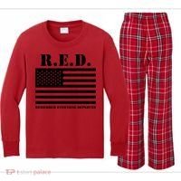 R.E.D. Friday | On Fridays We Wear Red | Remember Everyone Deployed Kids Long Sleeve Plaid Pajama Set thumb 0