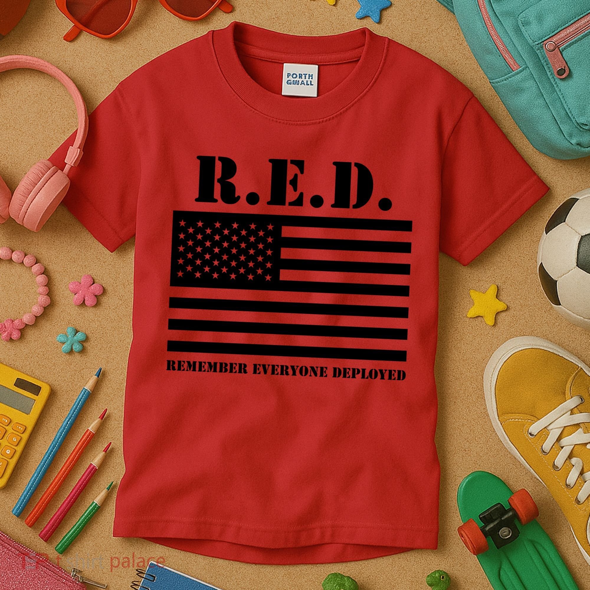 R.E.D. Friday | On Fridays We Wear Red | Remember Everyone Deployed Kids T-Shirt