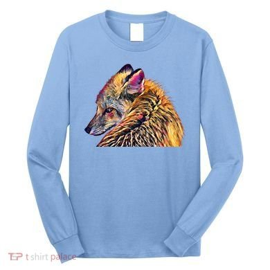 Red Fox Oil Paint Filter Fox Lover Great Gift Long Sleeve Shirt