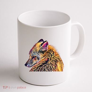 Red Fox Oil Paint Filter Fox Lover Great Gift Coffee Mug back