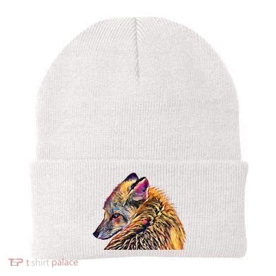 Red Fox Oil Paint Filter Fox Lover Great Gift Beanie