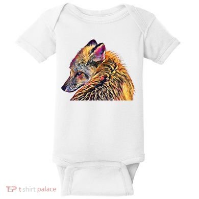 Red Fox Oil Paint Filter Fox Lover Great Gift Baby Bodysuit