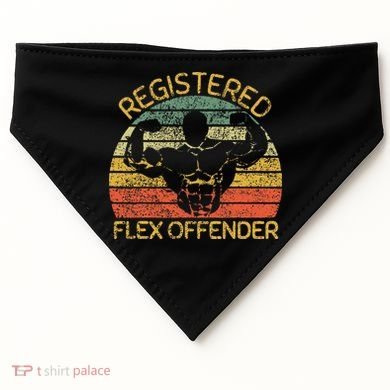 Registered Flex Offender Funny Gym USA-Made Doggie Bandana