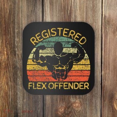 Registered Flex Offender Funny Gym Coaster