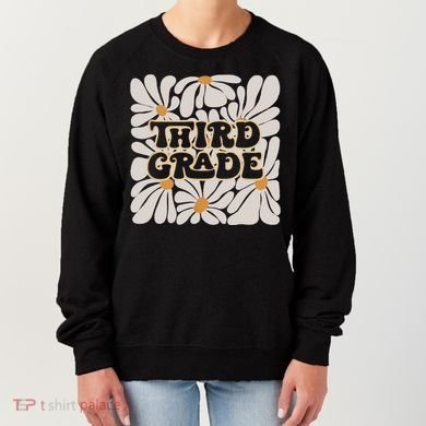 Retro Flower Power Squared Third 3rd Grade Back To School Women's Sweatshirt