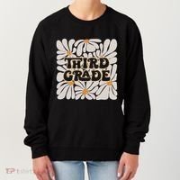 Retro Flower Power Squared Third 3rd Grade Back To School Women's Sweatshirt thumb 0