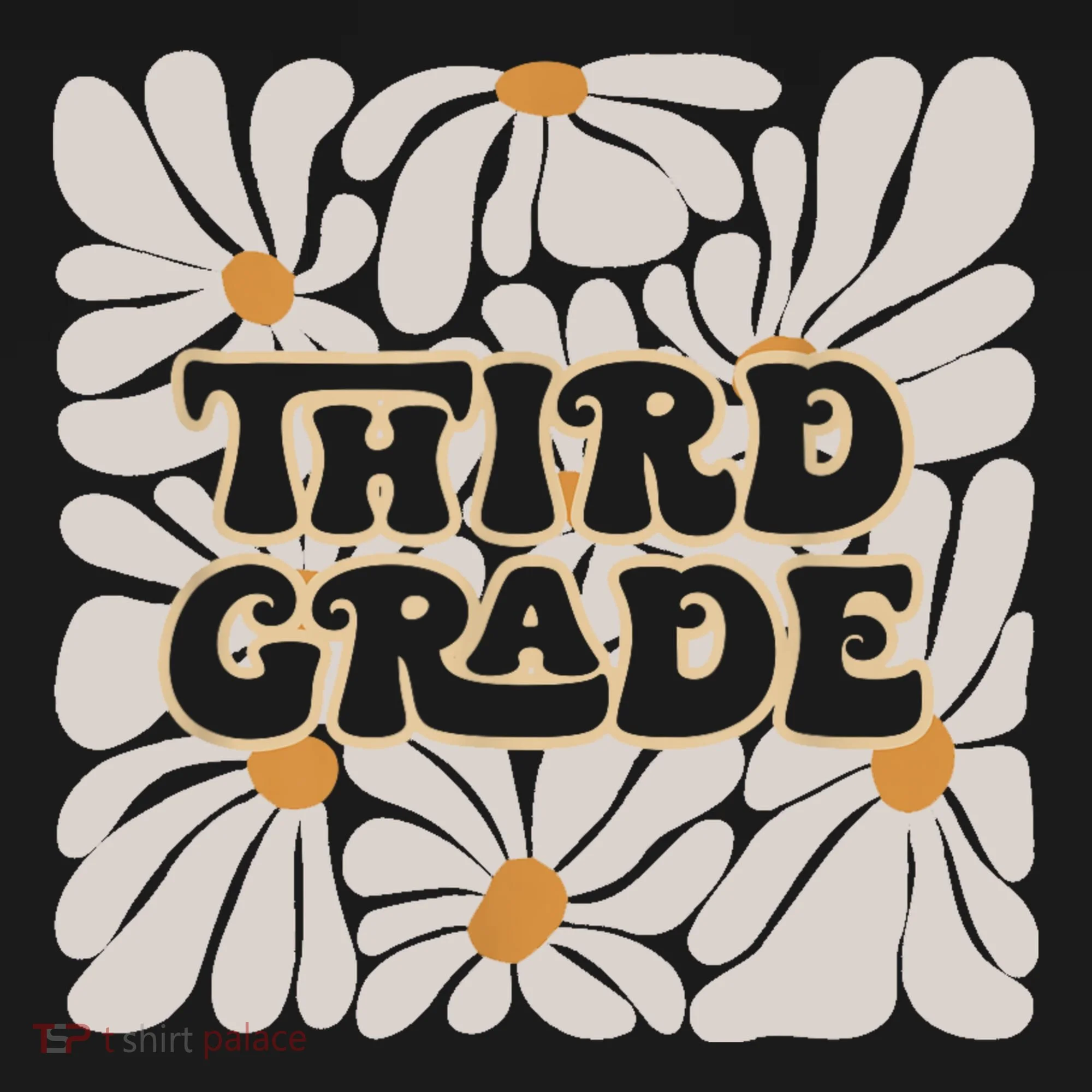 Retro Flower Power Squared Third 3rd Grade Back To School Doggie Tank