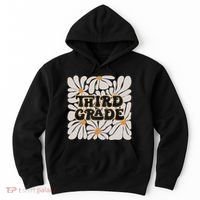 Retro Flower Power Squared Third 3rd Grade Back To School Hoodie thumb 0