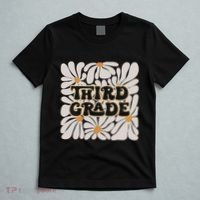 Retro Flower Power Squared Third 3rd Grade Back To School T-Shirt thumb 5