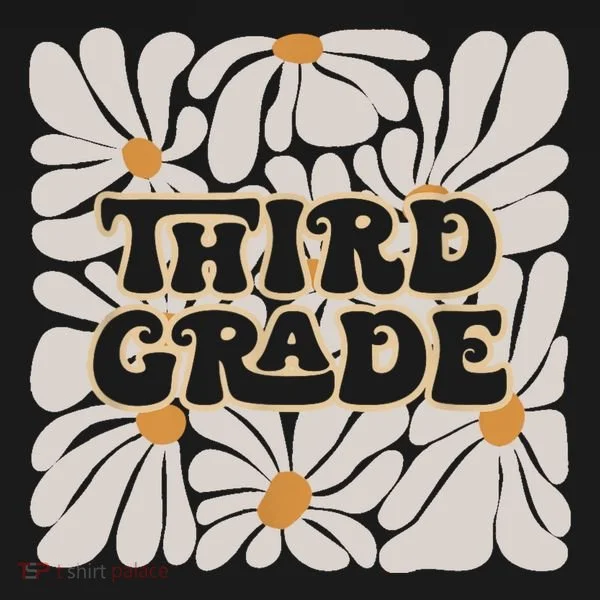 Retro Flower Power Squared Third 3rd Grade Back To School Bucket Hat
