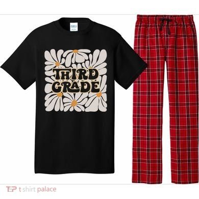 Retro Flower Power Squared Third 3rd Grade Back To School Pajama Set