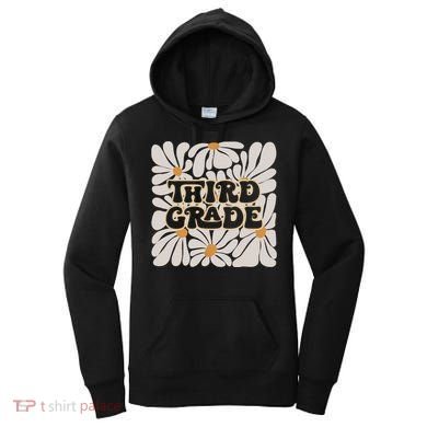Retro Flower Power Squared Third 3rd Grade Back To School Women's Hoodie