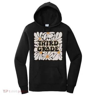 Retro Flower Power Squared Third 3rd Grade Back To School Women's Hoodie