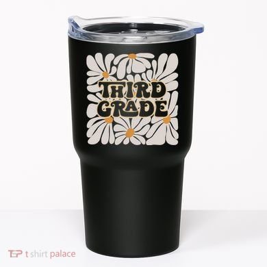 Retro Flower Power Squared Third 3rd Grade Back To School Tumbler