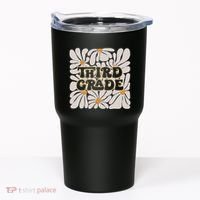 Retro Flower Power Squared Third 3rd Grade Back To School Tumbler thumb 0