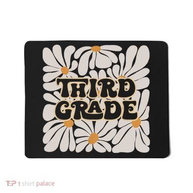 Retro Flower Power Squared Third 3rd Grade Back To School Mousepad